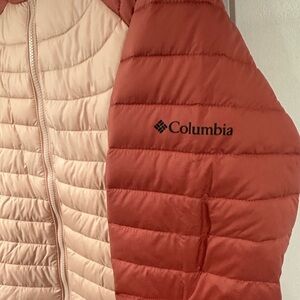 Columbia Two-Tone Quilted Jacket in Rust and Blush